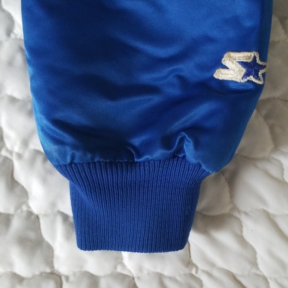 Vintage NY Giants Satin Starter Jacket Blue Large - Picture 4 of 7